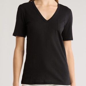 Classic Black V-Neck Women's Top